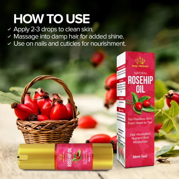 King's Wellness Rosehip Face Oil for Men & Women - Image 6